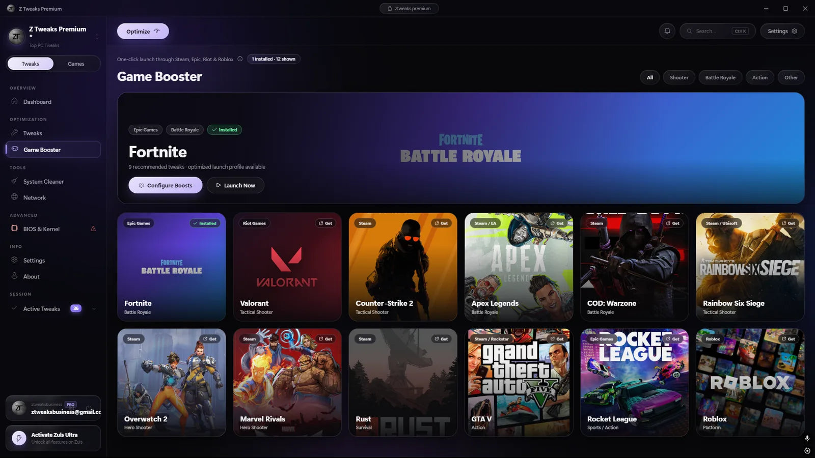 Game-Specific Optimization